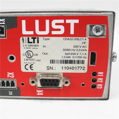 Used Lust Servo Driver 1.5kw CDA32.008.C1.4.HF CDA32.008,C1.4,HF - Pulingma Automation