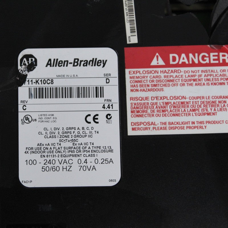 Allen Bradley 2711-K10C8 PanelView 1000 Series D