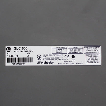 Allen Bradley 1746-P4 Rack Mount Power Supply Module SLC 500