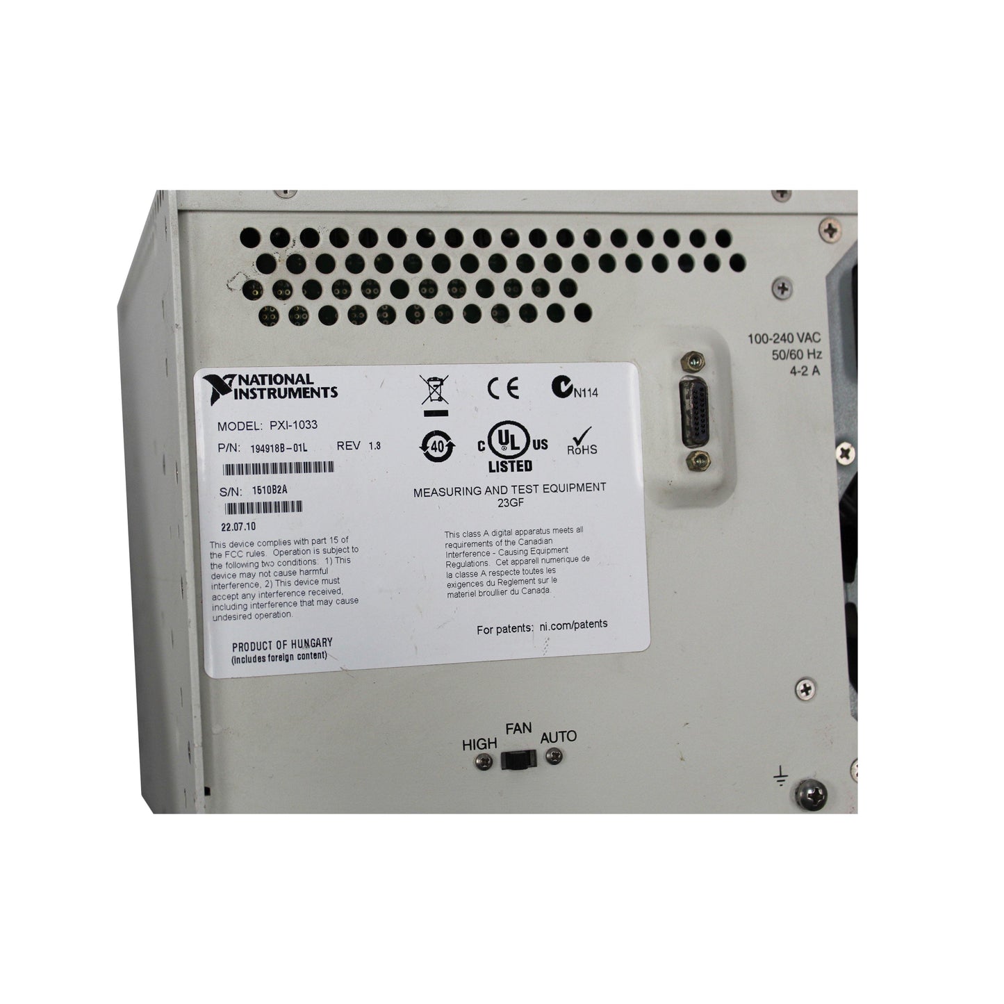 NEC Controller chassis PXI-1033 194918A-01 REV 4.5 Used In Good Condition - Pulingma Automation