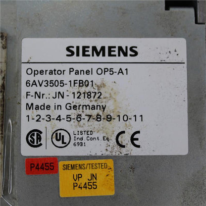 SIEMENS 6AV3505-1FB01 OP5-A1 F-Nr.:JN-121872 Operator Panel - Pulingma Automation