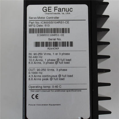 GE FANUC IC800SSI104RS1-CE Serial No.  A264349 Servo Motor Controller - Pulingma Automation