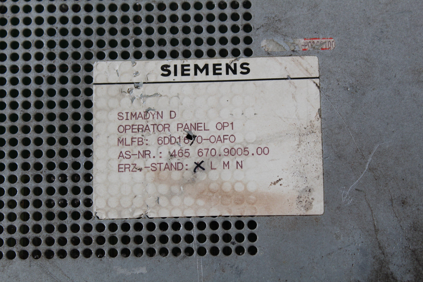 Siemens 6DD1670-0AF0 Simadyn D Operator Panel - Pulingma Automation