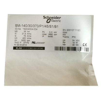 New Original Schneider Electric ELAU Servo Motor SM-140/30/370/P1/45/S1/B1 - Pulingma Automation