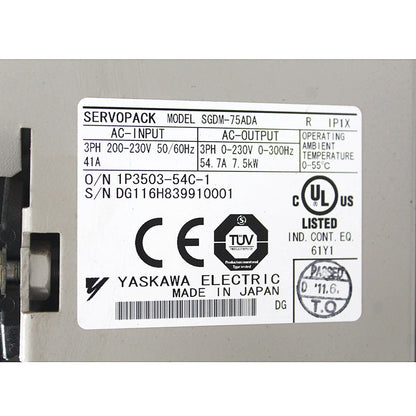 Yaskawa SGDM-75ADA (7.5KW) Servo Drive