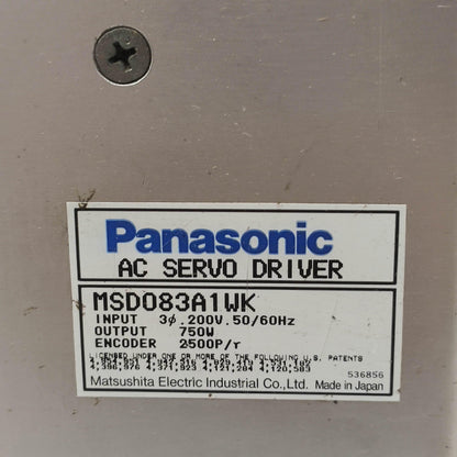 Panasonic MSD083A1WK AC Servo Drive Input 200V - Pulingma Automation