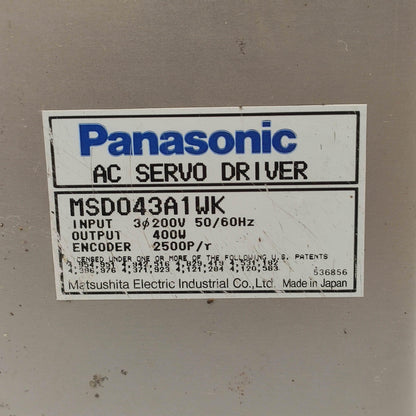Panasonic MSD043A1WK AC Servo Drive Input 200V - Pulingma Automation