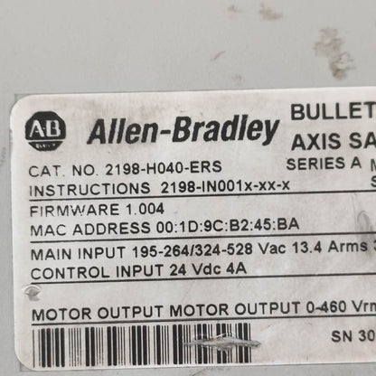Allen Bradley 2198-H040-ERS Servo Drive
