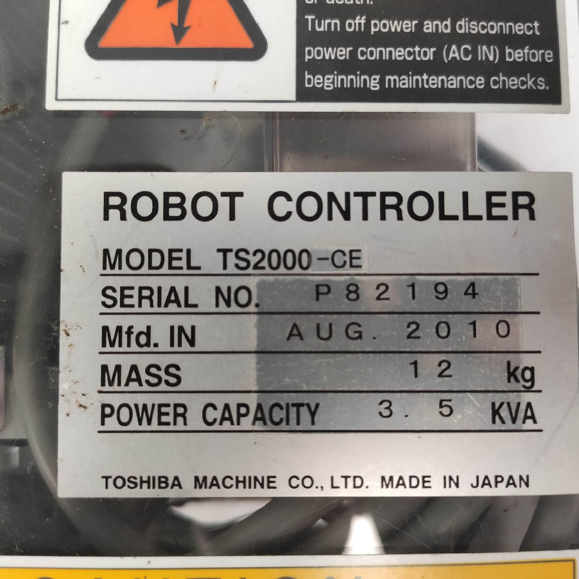 TOSHIBA TS2000-CE Robot Controller - Pulingma Automation