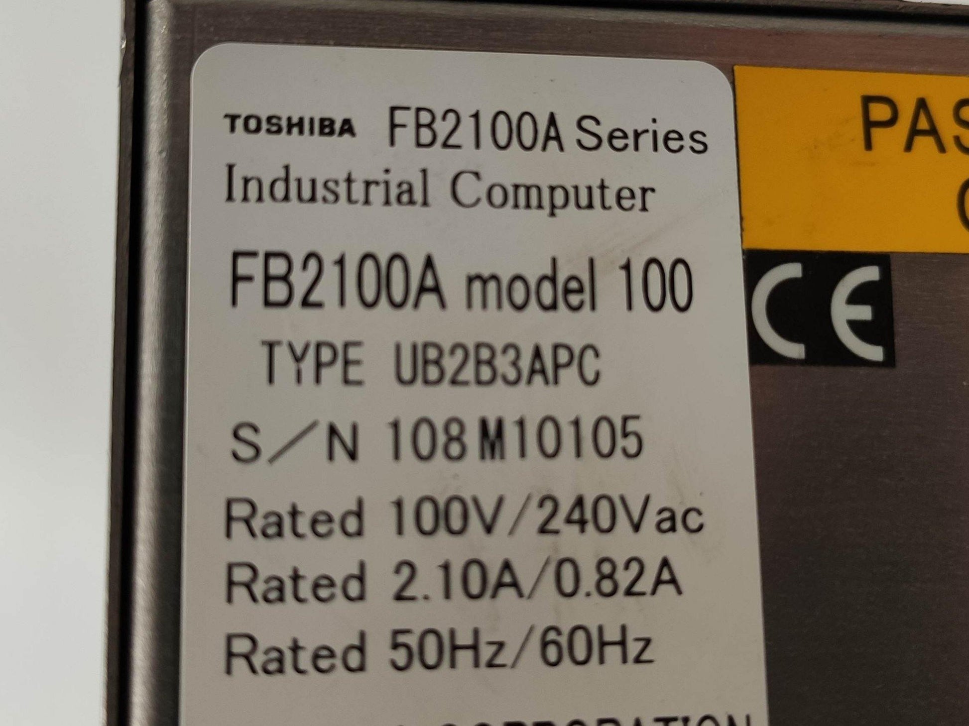 TOSHIBA UB2B3APC Industrial Computer Rated 100V/240Vac - Pulingma Automation