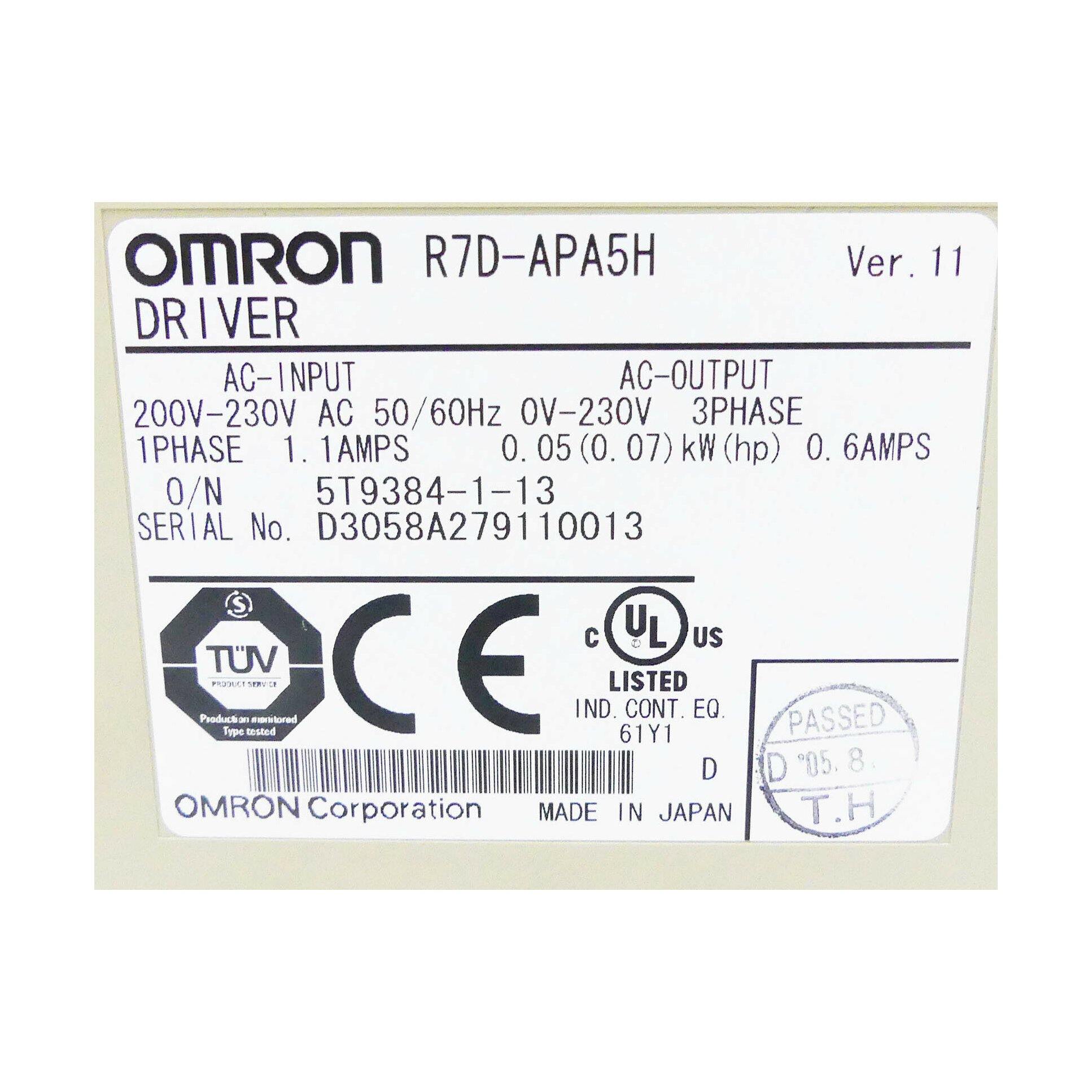 New Original Omron AC Servo Driver 50-70W R7D-APA5H - Pulingma Automation
