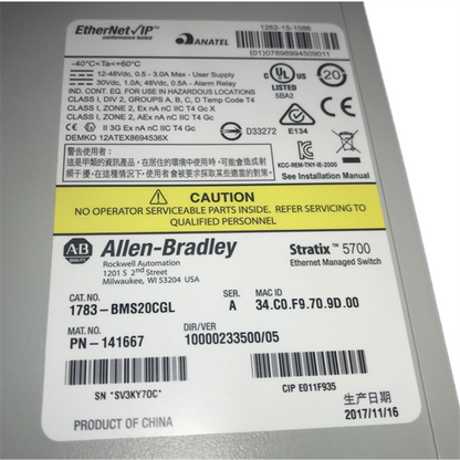 Allen Bradley  1783-BMS20CGL PLC Module