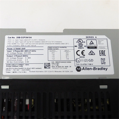 Allen Bradley 25B-D2P3N104 Inverter 750W