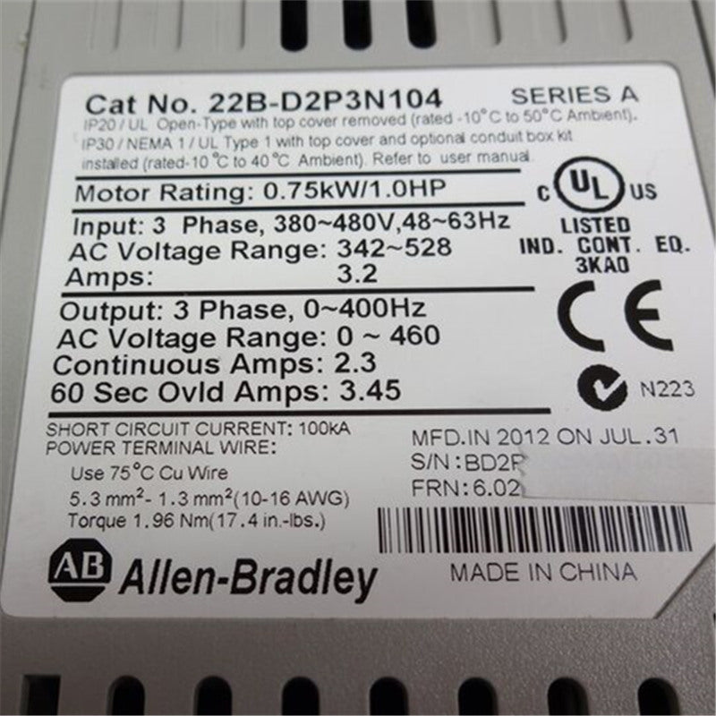 Allen Bradley 22B-D2P3N104 Drive