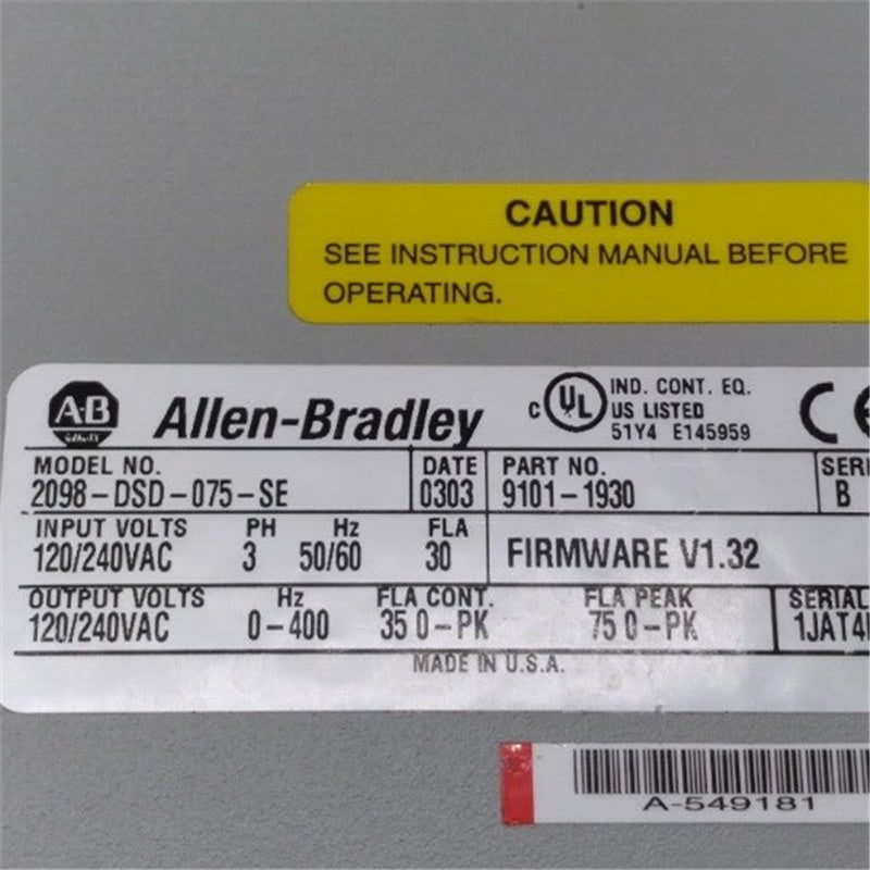 Allen Bradley 2098-DSD-070-SE Ultra 3000 Servo Controller