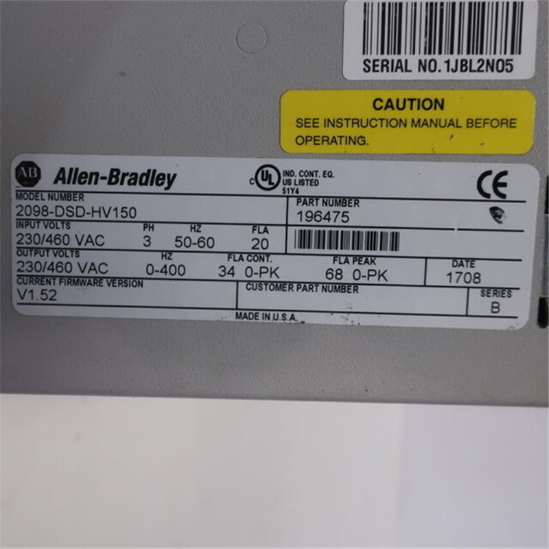 Allen Bradley 2098-DSD-HV150X-DN Ultra 3000 Digital High Voltage Servo Drive